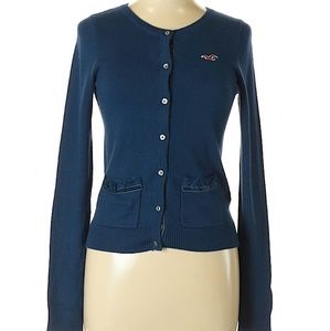 Hollister navy blue cardigan